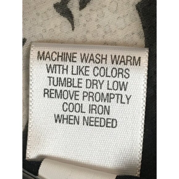 Croft n Barrow Top Women Size XL Sheer Black White Flowers Button up Long Sleeve - Picture 11 of 13